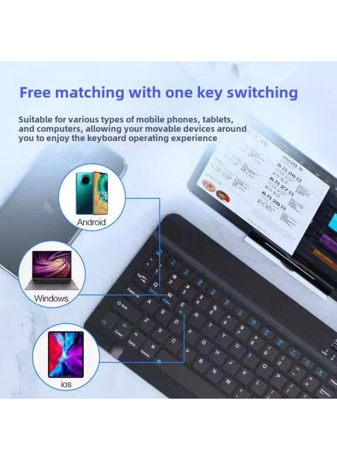 Wireless Bluetooth Keyboard Mouse Set For Mobile Tablet Rechargeable External Cute Keyboard Compatible With Various Devices-Color:Black-Product Type:Hot Sale (keyboard Dual-mode Mouse) - Image 4