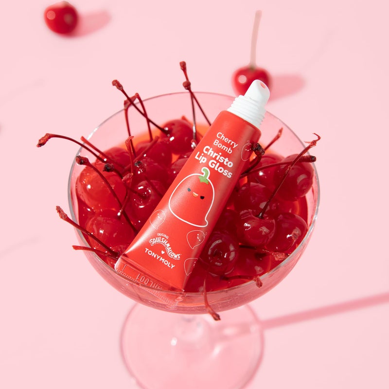 TONYMOLY x Squishmallows Christo Keychain Lip Gloss â€“ Sheer Cherry Red Tint, Hydrating with Cherry Extract & Rosehip Oil, High Shine, 11ml - Image 5