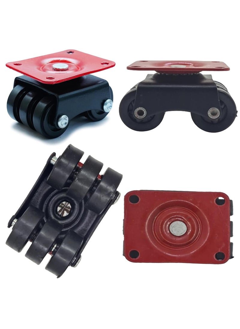 THOISEWELT THOISEWELT 6Wheel Castor Heavy Duty Roller for Furniture Movable Tyre Swivel Run Use It Sofa Bed Trolly Industrial Cartton Plate 500kg Load Capacity Pack of 4  - Image 1