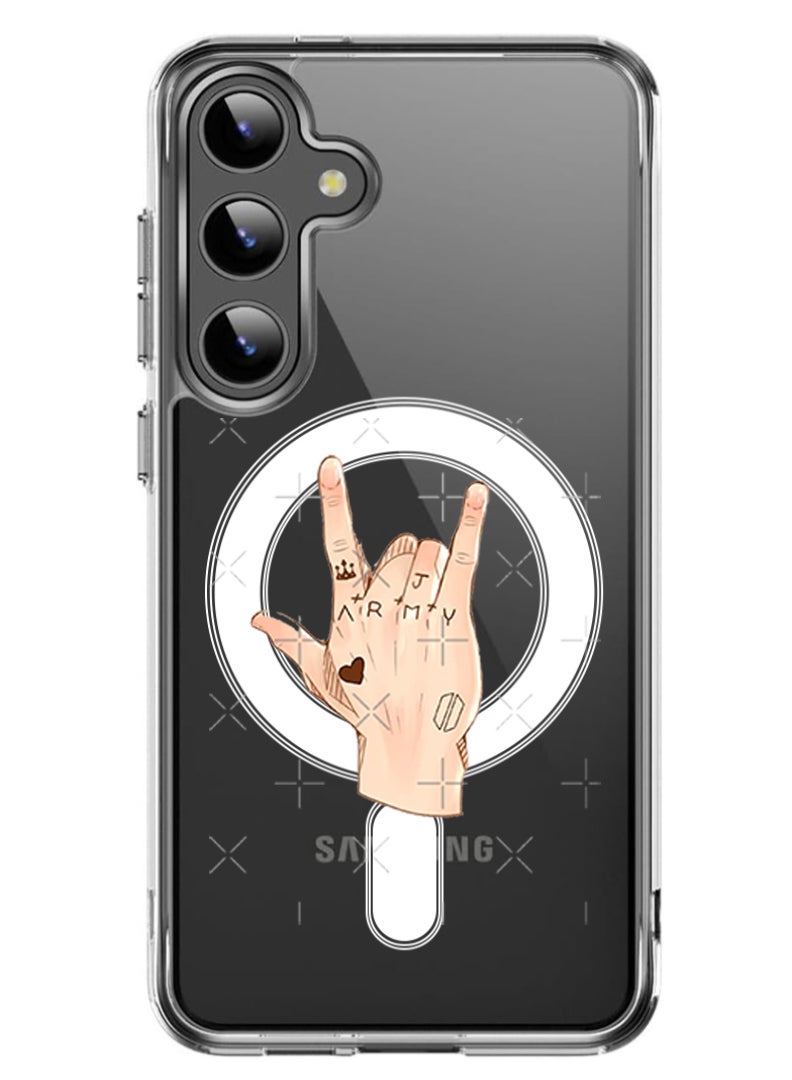 Theodor Magnetic Case for Samsung Galaxy S24 6.2-inch Compatible with MagSafe Wireless Charging, Shockproof Phone Bumper Cover Army copy - Image 1