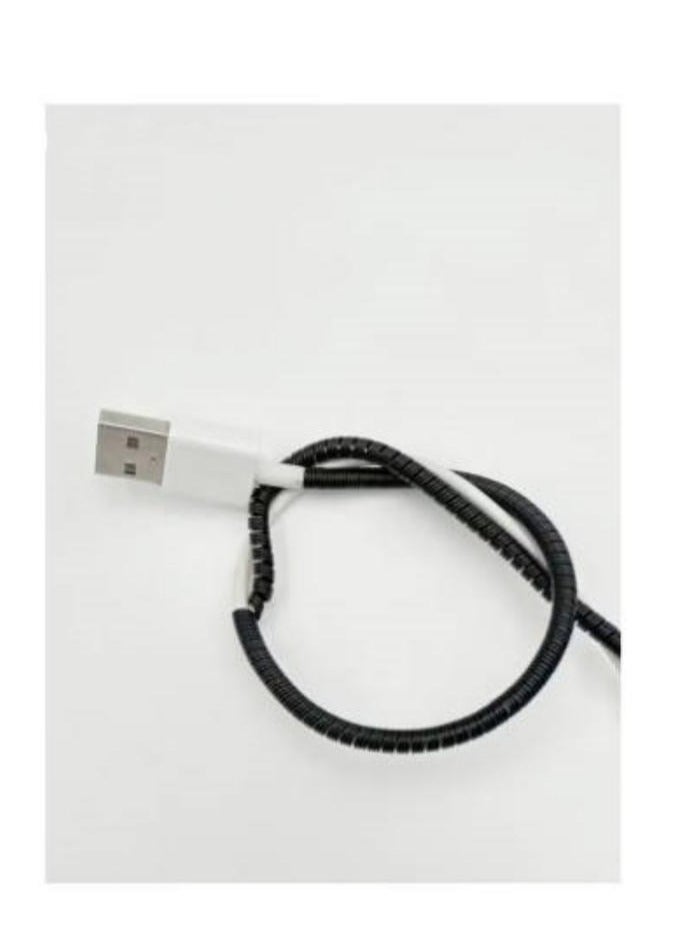 4Pcs 1.6m Spiral Cable Protector, Chargers Cable Protector Data Cable Protective Sleeve, Headphone Saver, Charger Protective Cover for Phone USB Prevent Pets from Biting The Cable (Black) - Image 3