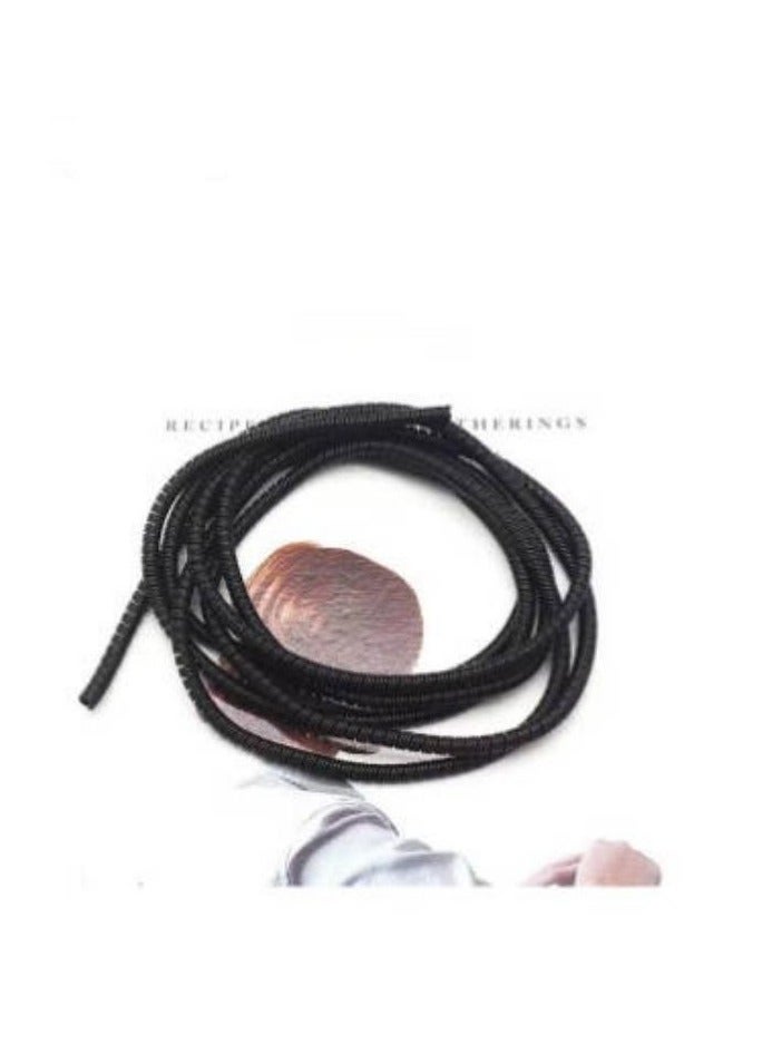 4Pcs 1.6m Spiral Cable Protector, Chargers Cable Protector Data Cable Protective Sleeve, Headphone Saver, Charger Protective Cover for Phone USB Prevent Pets from Biting The Cable (Black) - Image 5