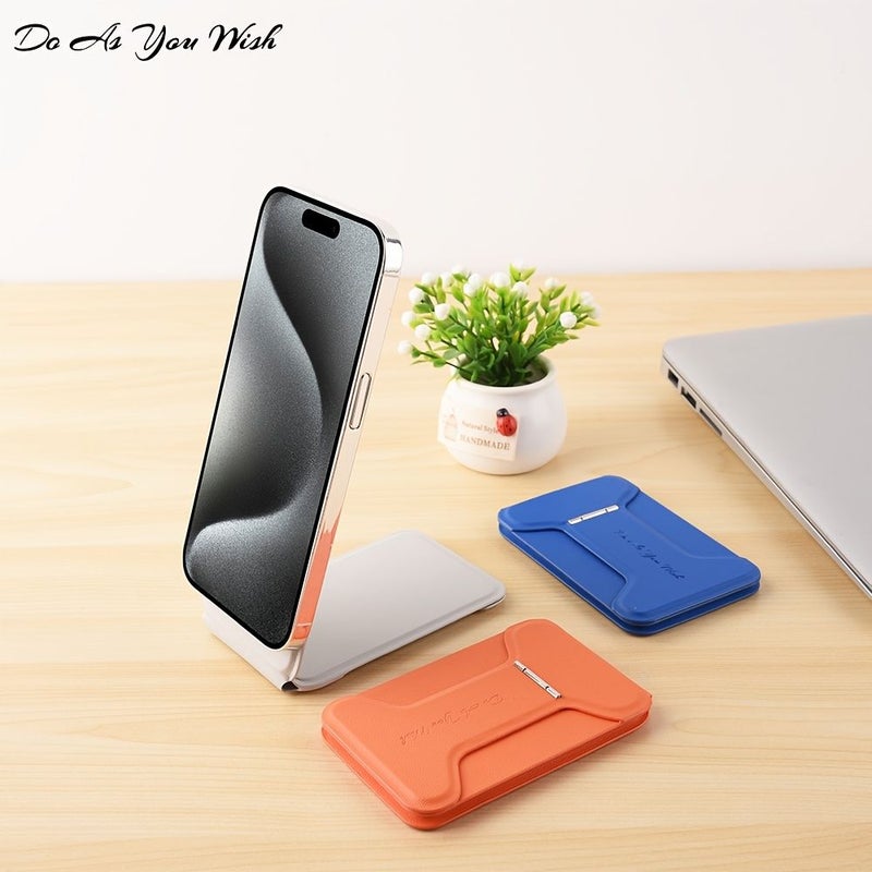 1pc Red Magnetic Stand With Card Holder Portable Foldable Stand Compact Desktop Tripod Compatible With iPhone 17 16 15 14 13 12 Series - Image 4