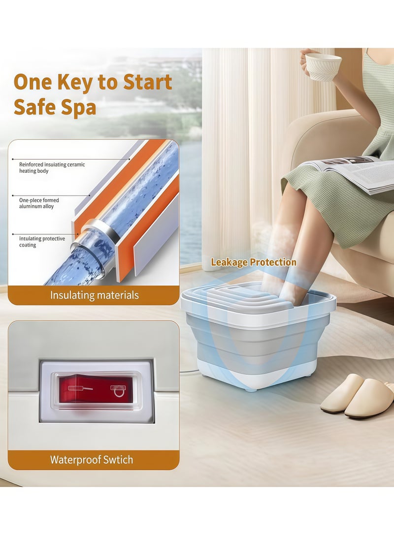 جهاز مساج اقدام القابل للطي مع وظائف متعددة: حرارة الأشعة تحت الحمراء، تدفئة، فقاعات، وبكرات جهاز مساج للرجلين، للاستخدام المنزلي والمكتبي، للاسترخاء وتخفيف التوتر، هدية للرجال والنساء - Image 5