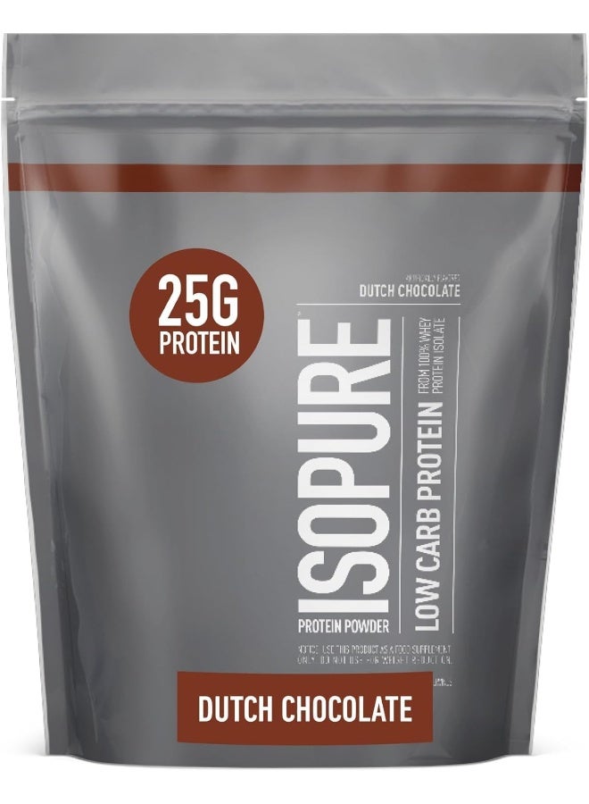 Isopure Low Carb Whey Protein Isolate Powder with Vitamin C And Zinc for Immune Support, 25g Protein, And Keto Friendly - Dutch Chocolate 1 LB - Image 1