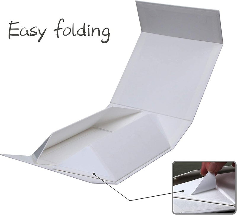 Rsgift White Gift Box with Lids, 9.7x7.2x3.3 Inch Magnetic Closure Gift Box for Weddings, Birthdays, and Graduations - Image 3