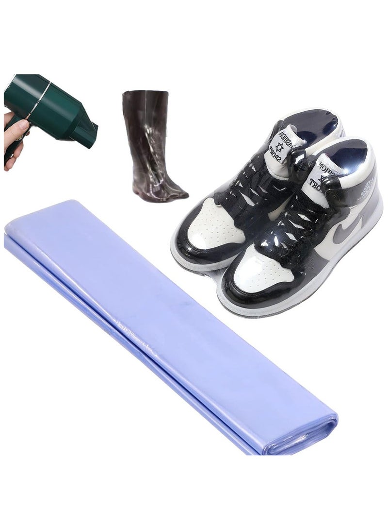 Arabest 100PCS 28 x 45cm Heat Shrink Bag for Shoes,PVC Shrink Film Heat Seal Bags Shrink Wrap Bags,Clear Odorless Moisture Proof Shrink Wrap Film for Shoes Protector,Gifts Packing,Books,Cosmetics,Soaps - Image 1