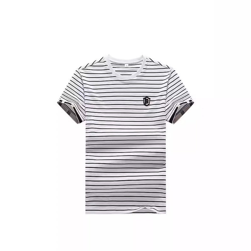 Round Neck Striped Half Sleeve T-Shirt Trendy Summer Clothes Men'S Korean Casual Boys T-Shirt Trendy Brand Men'S Clothing - Image 4