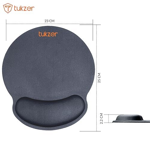 Tukzer Gel Mouse Pad| Memory Foam Cushion Mousepad with Wrist Support, Ergonomic Design| Non-Slip Rubber Base| Suitable for Gaming, Computer, Laptop, Home & Office Non-Slip Rubber Base (Grey) - Image 4