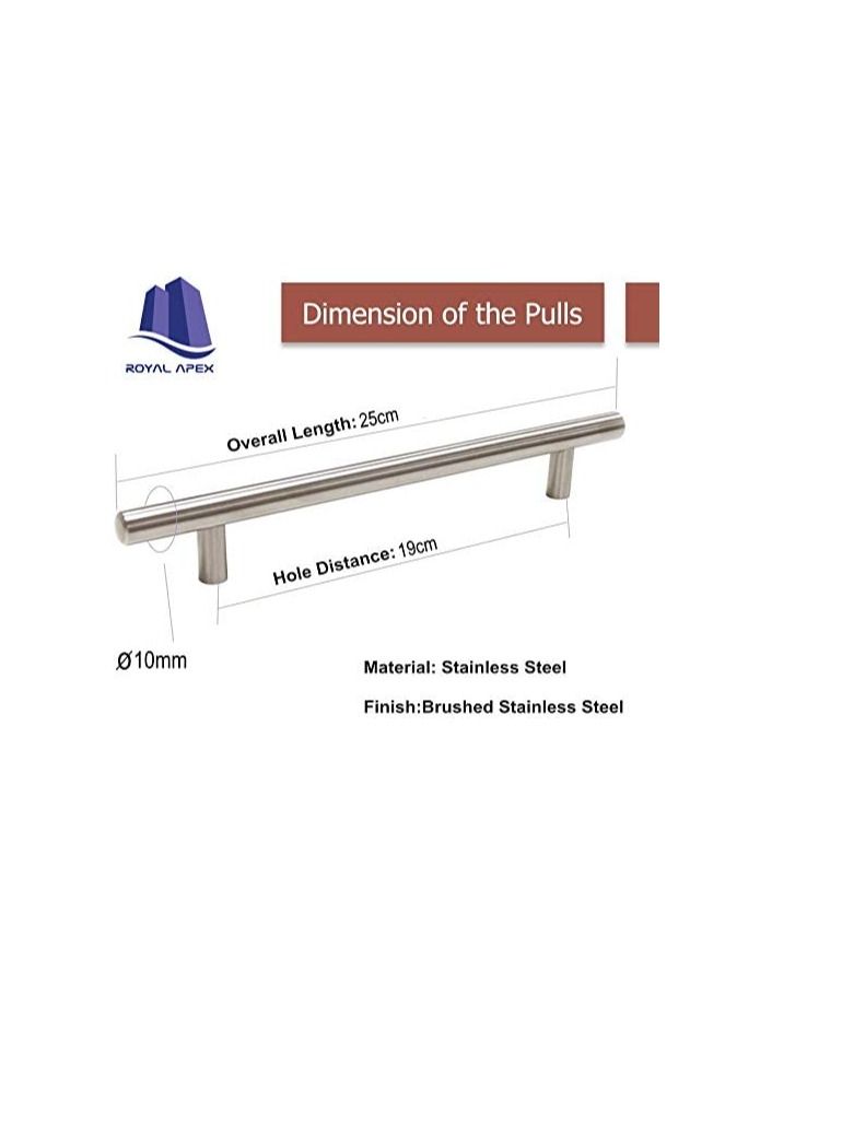 Stainless Steel Kitchen Cabinet Drawer T-Bar Cabinet & Furniture Pull Cabinet Door Handles and Pulls Cabinet Knobs Brushed Nickel. (25 x Hole size 19 CM, Pack of 5) - Image 2