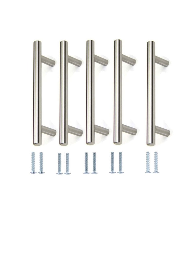 Stainless Steel Kitchen Cabinet Drawer T-Bar Cabinet & Furniture Pull Cabinet Door Handles and Pulls Cabinet Knobs Brushed Nickel. (25 x Hole size 19 CM, Pack of 5) - Image 1