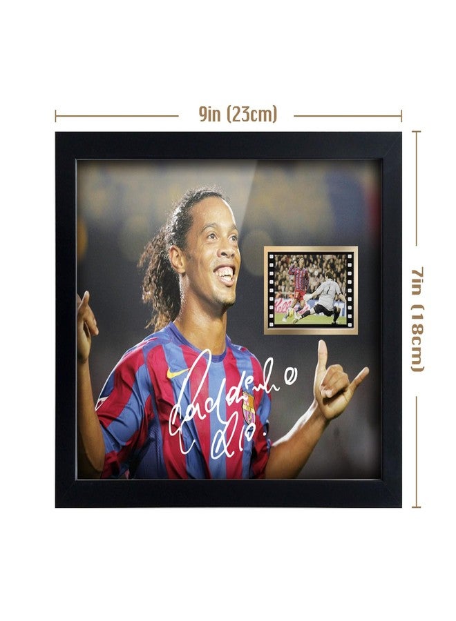 ORIMAMI Soccer Ball Ronaldinho Signed Picture Desktop Framed Photo Gift 8x6 Inches - with 35mm Film Recorded Scene Display,Gifts for Soccer Fans on Birthday Christmas - Image 5