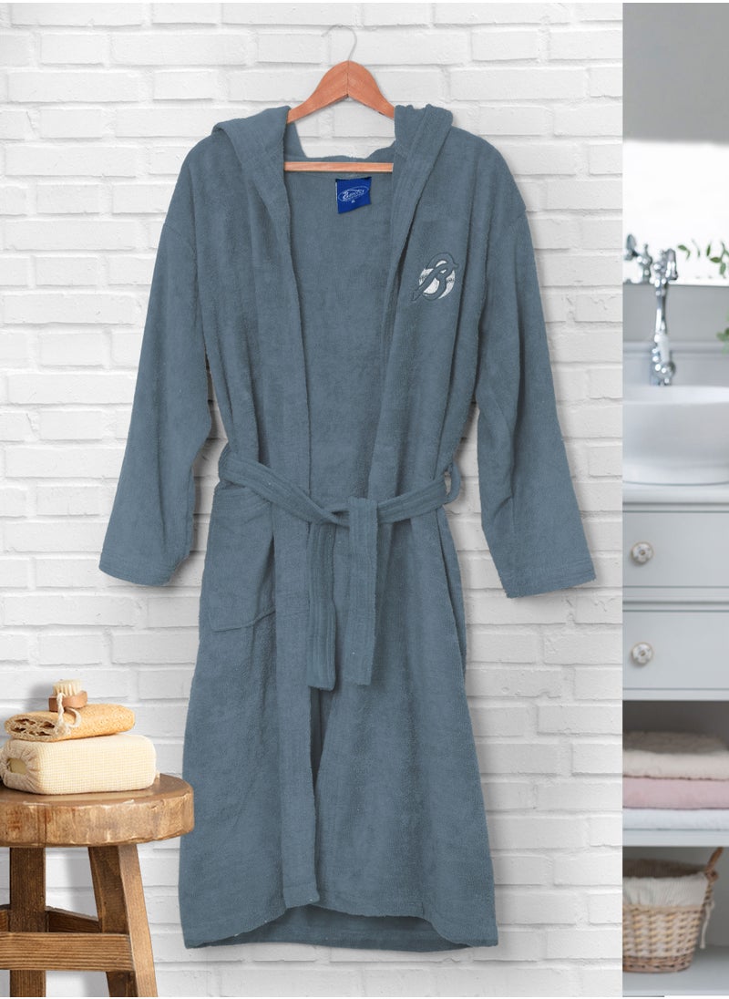 Banotex - Cotton bathrobe with a pocket &head cap for unisex, 100% Egyptian cotton, ultra-soft, highly water-absorbent, color-fast and modern, ideal for daily use, resorts and spas XL - Image 1