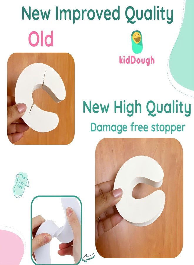 KidDough Baby Proofing Finger Pinch Door Guard for Kids Safety - Pack of 4 White C-Shape Door Stopper Guard, for Accidental Door Lock & Slamming Door Protection for Child, Babies & Pet Safety - Image 4
