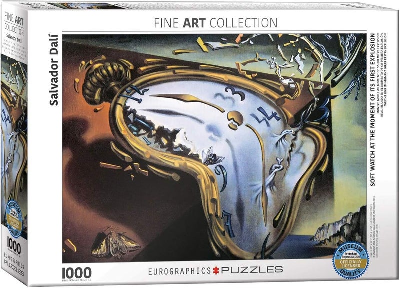 eurographics EuroGraphics Soft Watch At Moment of First Explosion Melting Clock by Salvador Dali 1000 Piece Puzzle  Black  - Image 1