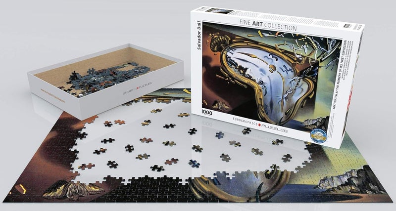 eurographics EuroGraphics Soft Watch At Moment of First Explosion Melting Clock by Salvador Dali 1000 Piece Puzzle  Black  - Image 3