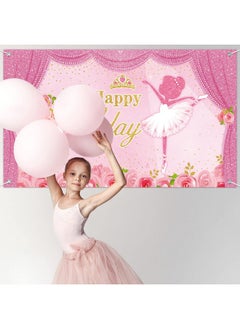 Tatuo Ballerina Birthday Party Decorations Photography Backdrops Ballet Girls Backdrop Supplies Dance For Baby Shower Supplies Pink 60X32 Inches  - Image 5
