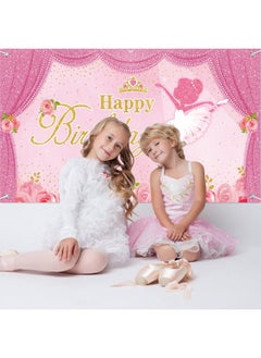 Tatuo Ballerina Birthday Party Decorations Photography Backdrops Ballet Girls Backdrop Supplies Dance For Baby Shower Supplies Pink 60X32 Inches  - Image 4