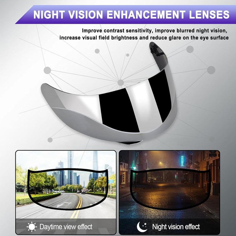 LINGYUE Helmet Visor Replacement for KYT TTC,Motorcycle Helmet,Replace Anti-UV Anti-Scratch Dustproof Wind Shield,A - Image 3