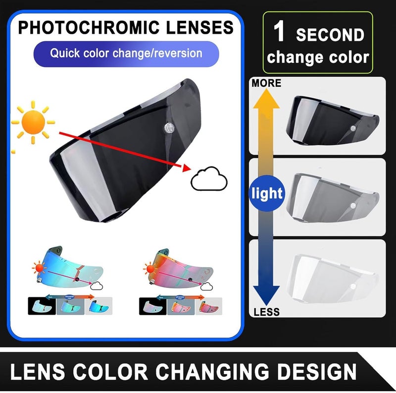 LINGYUE Helmet Visor Replacement for KYT TTC,Motorcycle Helmet,Replace Anti-UV Anti-Scratch Dustproof Wind Shield,A - Image 5
