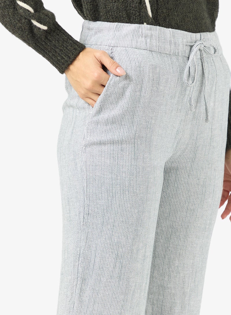 فيرو مودا بنطلون واسع مخطط بطول  بوصة - Image 4