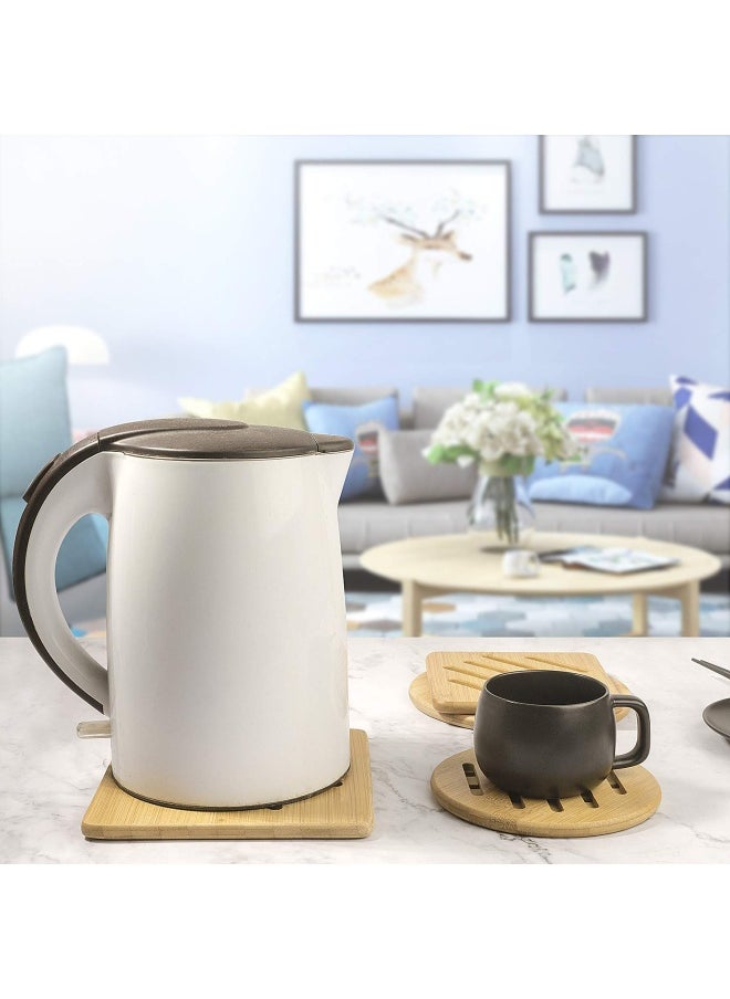 Generic - Alfto alfto  Hot Pads Trivet Table Solid Bamboo Wood Trivets for Hot Dishes and Pot with Non-Slip Pads Heat Resistant Pads Teapot Trivet 4pcs Multi Size 2 Square 2 Round - Image 1