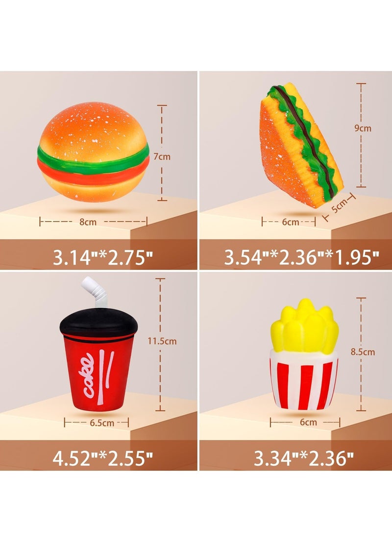 Excefore Food Squishies Toy, 4 Pack Simulation Sandwiches, Fries, Burgers, Cola Sensory Stress Relief Squeeze Toy for Kids and Adults, Birthday Collection  - Image 2