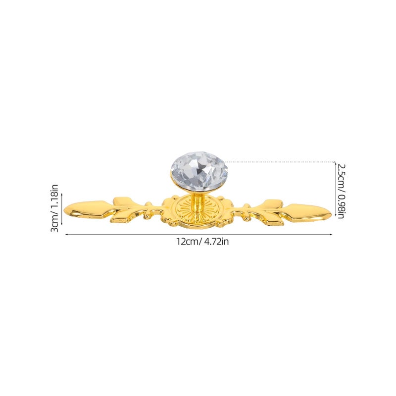 6Pcs Gold Crystal Cabinet Knobs With Plate For Kitchen Cupboard Dresser Wardrobe - Image 3