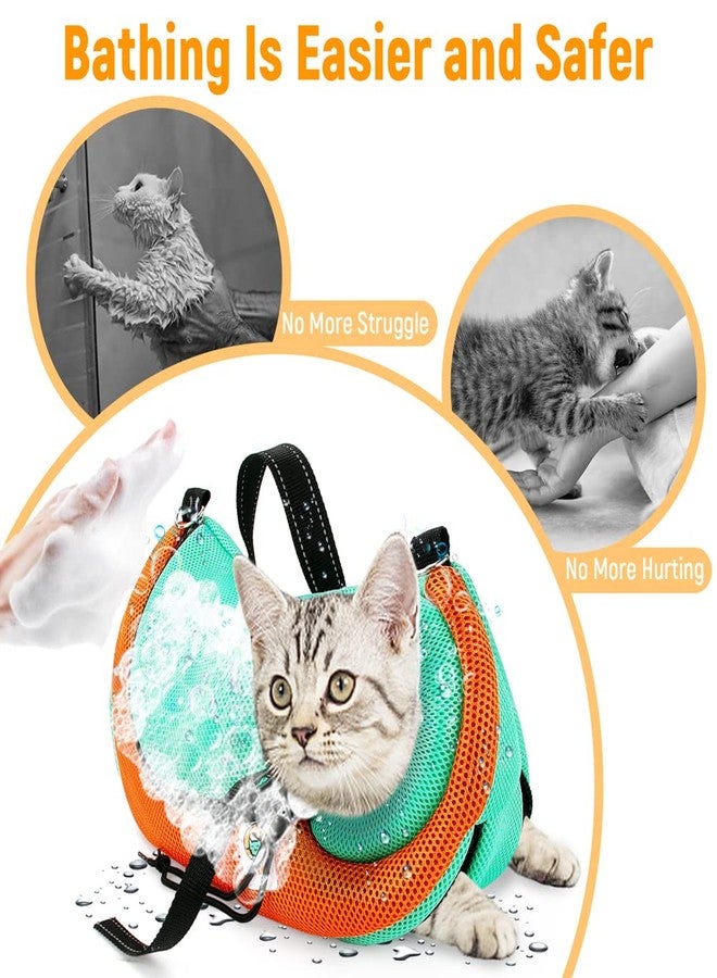 AWOOF Cat Grooming Bag Adjustable Cat Bathing Bag Anti Scratch Bite Restraint Bag Cat Sling Bag Durable Mesh Cat Shower Bag for Small Medium Large Cats Nail Trimming Ear Cleaning Medicine Taking - Image 2