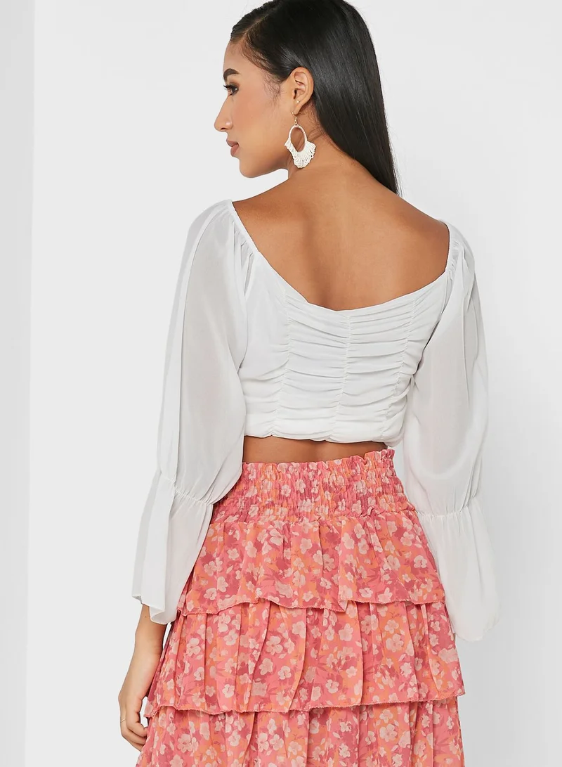 PARISIAN Sweetheart Neck Balloon Sleeve Top