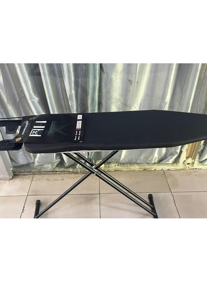 SAFENHAND Ironing Board with Solid Iron Rest Holder, 5 Adjustable Height ironing board with Heat Resistant Cover and Thicken Felt Pad, Non-Slip Feet, Anti-Collapse Child Locks 