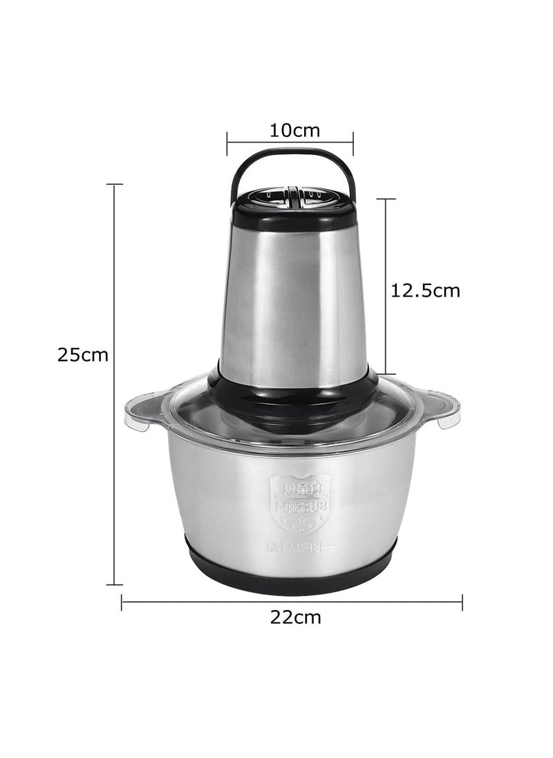 LEKORED LEKORED Stainless Steel 400W Electric Meat Grinders with Bowl for Heavy Kitchen Food Chopper Meat Vegetables Onion Slicer Garlic Slicer Dicer Food Processor 3L  - Image 2