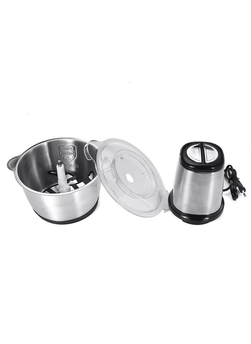 LEKORED LEKORED Stainless Steel 400W Electric Meat Grinders with Bowl for Heavy Kitchen Food Chopper Meat Vegetables Onion Slicer Garlic Slicer Dicer Food Processor 3L  - Image 3