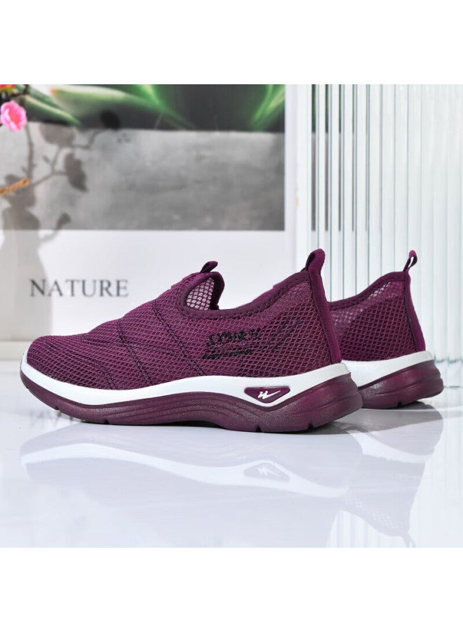 Double Star Eight Shuangxing Bate Women's Shoes, Summer Breathable Casual Shoes, Old Beijing Cloth Shoes, Slip-on Mom Shoes, Mesh Soft-soled Walking Shoes For Women - Image 2