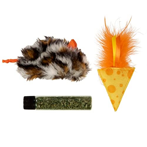 SmartyKat Instincts by SmartyKat 2Pack Mouse N Mate Plush Refillable Cat Toys wHappyNip Tube Catnip Silvervine Multicolor 2Pack - Image 1
