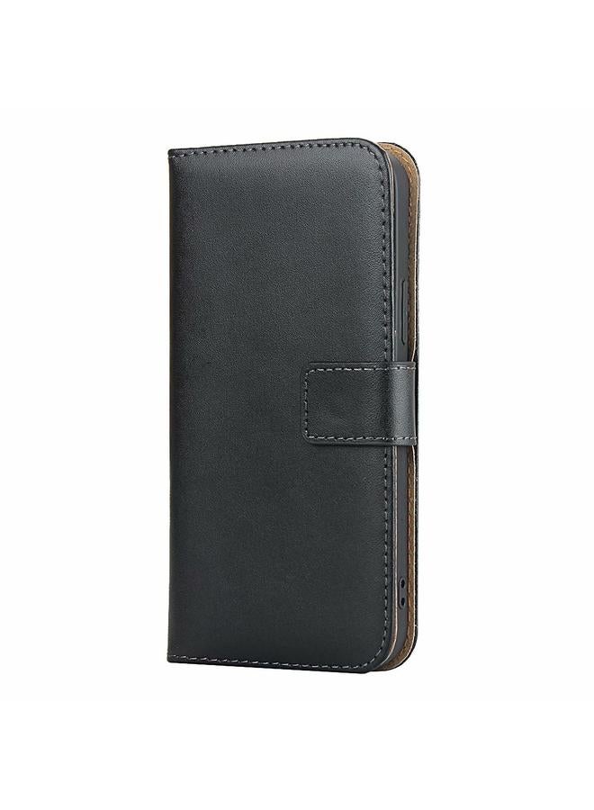 زبون جراب لهاتف iPhone 12 mini مصنوع من جلد البقر بملمس عادي مع مشبك مغناطيسي وحامل وفتحات للبطاقات ومحفظة - Image 2