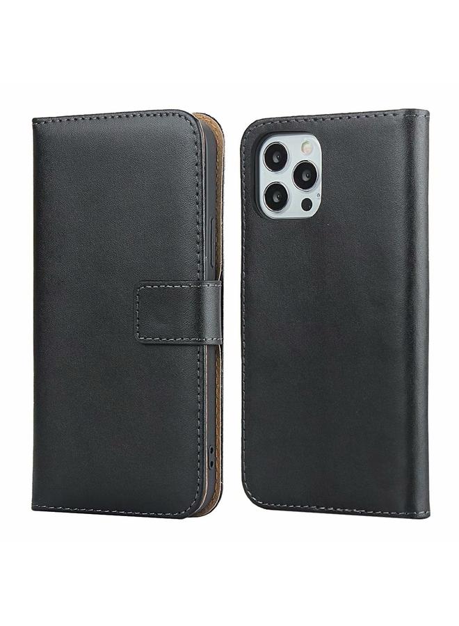 زبون جراب لهاتف iPhone 12 mini مصنوع من جلد البقر بملمس عادي مع مشبك مغناطيسي وحامل وفتحات للبطاقات ومحفظة - Image 1