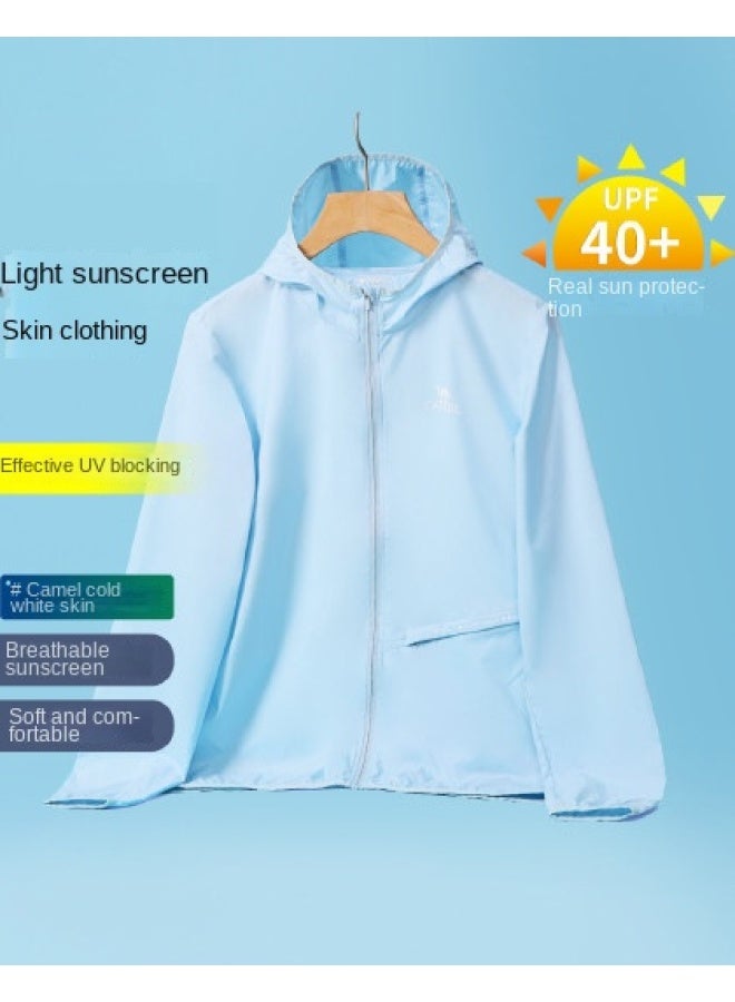 كاميل 【camel سترة الحماية من الشمس للنساء】سترة بيضاء باردة للبشرة في الهواء الطلق، سترة رياضية خفيفة الوزن للنساء، ملابس واقية من الشمس لحماية البشرة - Image 1