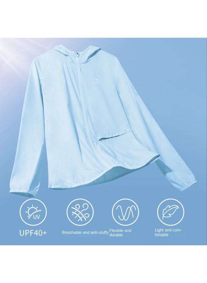 كاميل 【camel سترة الحماية من الشمس للنساء】سترة بيضاء باردة للبشرة في الهواء الطلق، سترة رياضية خفيفة الوزن للنساء، ملابس واقية من الشمس لحماية البشرة - Image 3