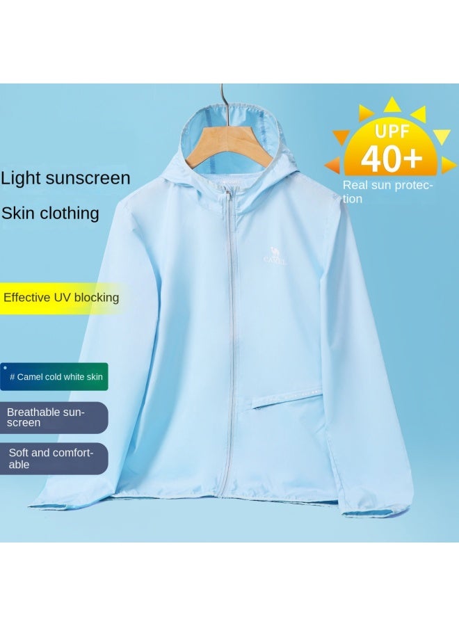 كاميل 【camel سترة الحماية من الشمس للنساء】سترة بيضاء باردة للبشرة في الهواء الطلق، سترة رياضية خفيفة الوزن للنساء، ملابس واقية من الشمس لحماية البشرة - Image 2