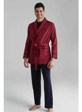 U.S. Polo Assn. 12000 Men's Burgundy Dressing Gown Pajamas Shorts 5 Piece Set  - Image 2