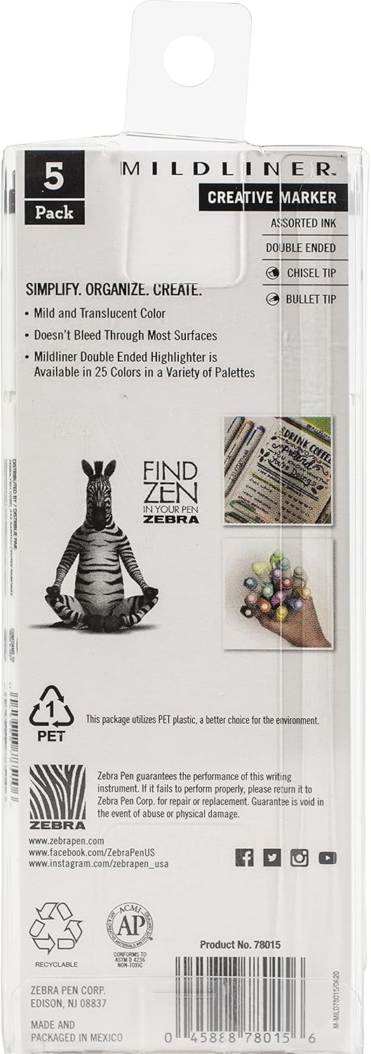 Zebra Pen Zebra Mildliner Double Ended Highlighters, Gray Set, 5 Pack - Image 3
