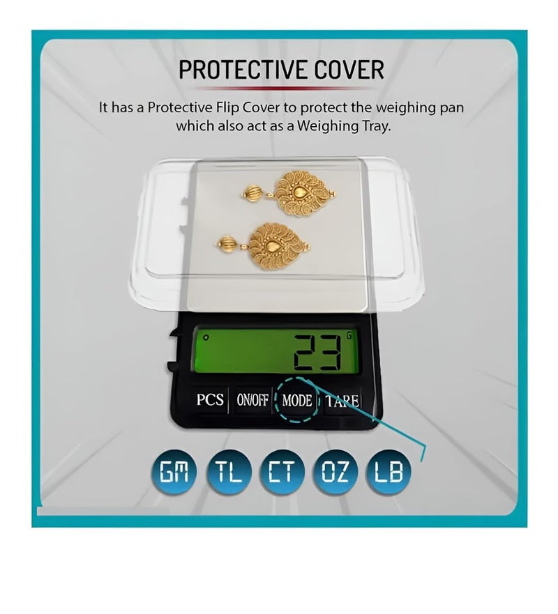 GRAMTECHNOLOGY Digital Pocket Weighing Scale 1000 gram x 0.01g Precision | Jewellery Scale | Weight Machine for Gold | Ideal for Goldsmith and Chemical Use (1kg pocket scale) - Image 4