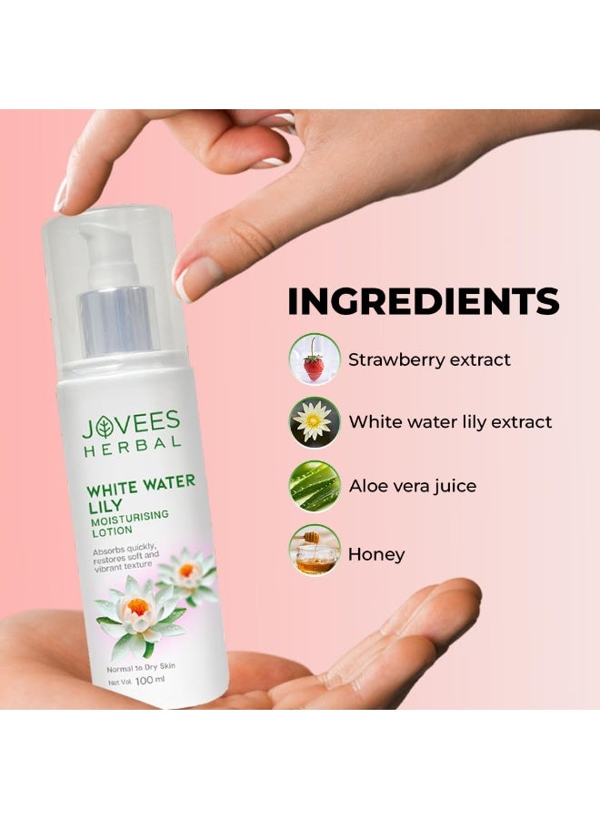 Jovees Herbal White Water Lily Moisturizing Lotion For Flawless Skin | Face Moisturiser For Everyday Use for Normal to Dry Skin | Lightweight, Non-Sticky, Optimum Moisturization- 200ML - Image 4