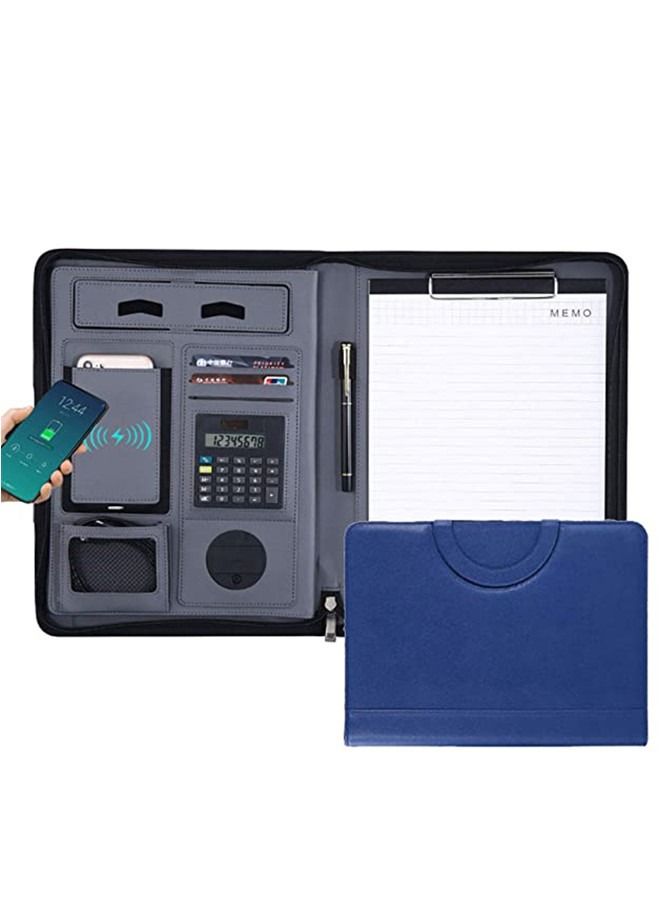 ISank A4 Multi-function Folder Wireless wired Charging Folder Combination, with Notebook, Calculator, Mobile Power  - Image 1