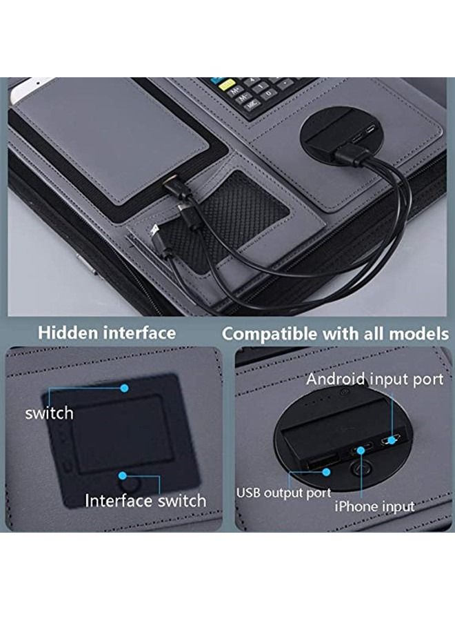 ISank A4 Multi-function Folder Wireless wired Charging Folder Combination, with Notebook, Calculator, Mobile Power  - Image 5