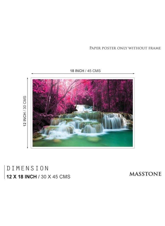 Masstone Vastu Natural Waterfall Beautiful Paper Poster (12x18 inch) - Pack of 1 - Image 2