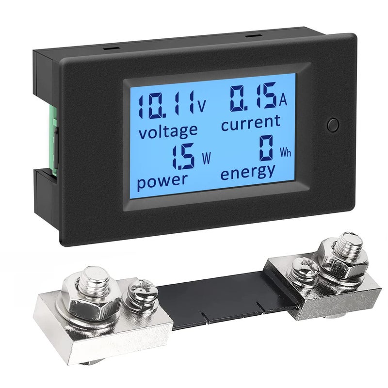 KETOTEK Ammeter Voltmeter Digital DC 6.5V~100V 100A with Shunt Volt Amp Watt KWh Meter Panel, Multimeter Current Voltage Power Energy Tester Gauge LCD Display - Image 1