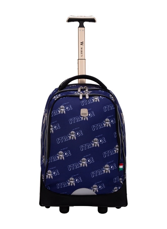 Wires 3 Piece Kids School Trolley Bag laptop compartment Big Wheels With Lunch bag & Pencil Case - Image 2