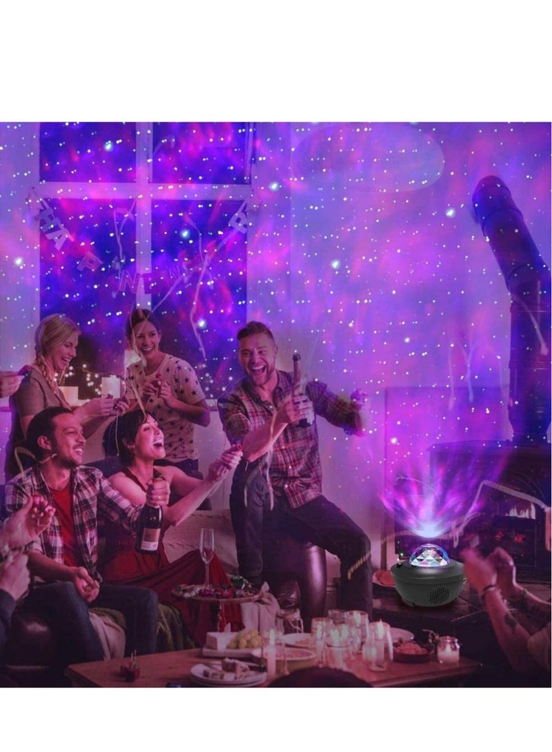 جهاز عرض ضوء النجوم LED ليلي، 2 في 1 ضوء نجوم وجهاز عرض أمواج المحيط مع جهاز تحكم عن بعد 10 ألوان متغيرة مشغل موسيقى مع بلوتوث قابل للتعتيم، أفضل هدية للأطفال والبالغين - Image 2
